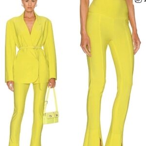Norma Kamali Spat Pants Starfruit Neon Yellow High Waist XS